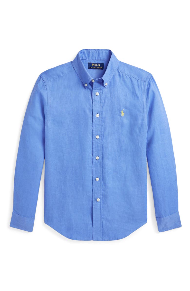 Polo Ralph Lauren Kids' Linen Button-Down Shirt, Main, color, 