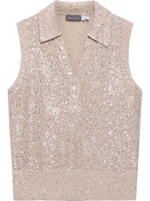 MINT VELVET MINT VELVET SEQUIN POLO TOP