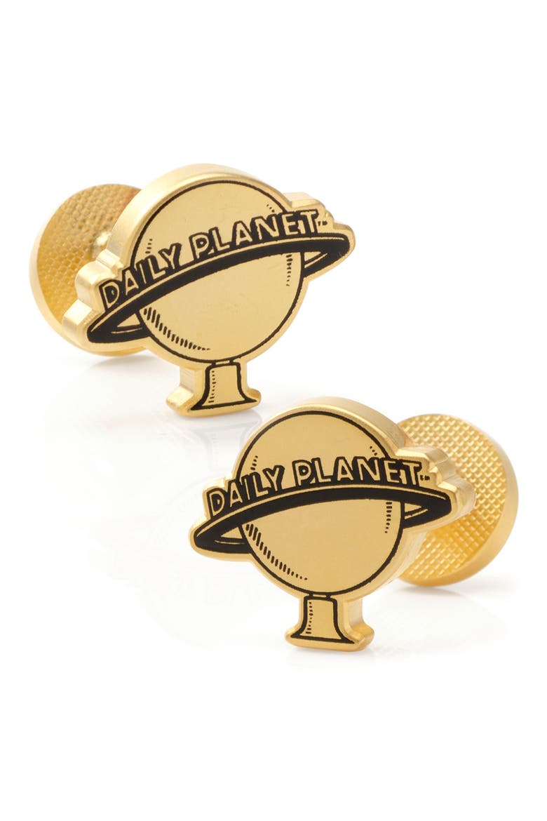 Daily Planet Cuff Links, Main, color, GOLD