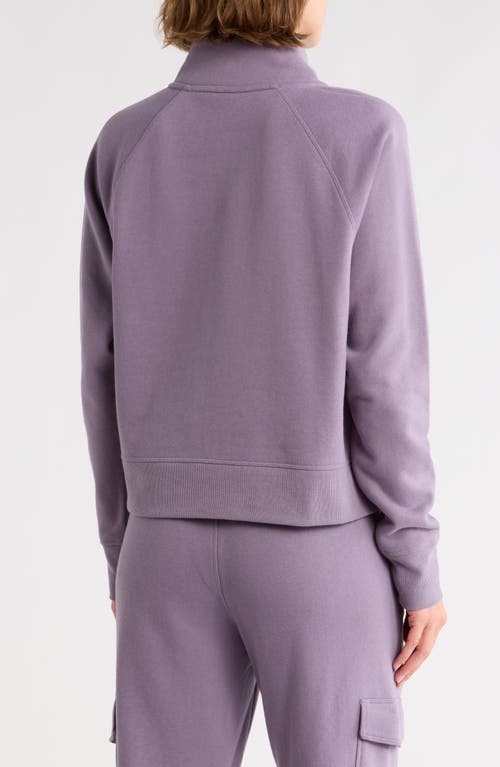 Dkny Mini Stud Logo Half Zip Sweatshirt In Purple