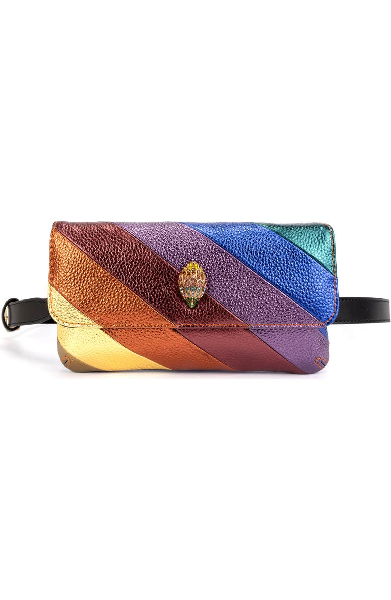 Kurt Geiger London Rainbow Leather Belt Bag, Main, color,