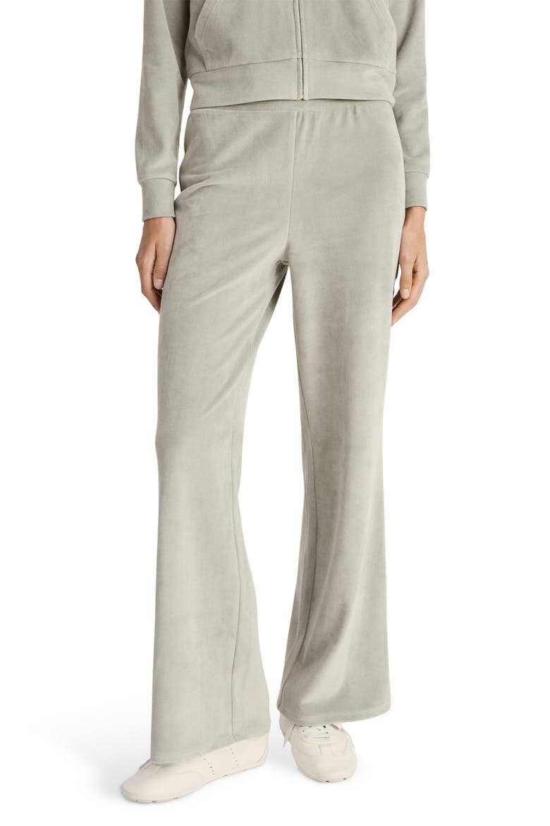 Stretch Velour Pants, Main, color, AQUA GREEN