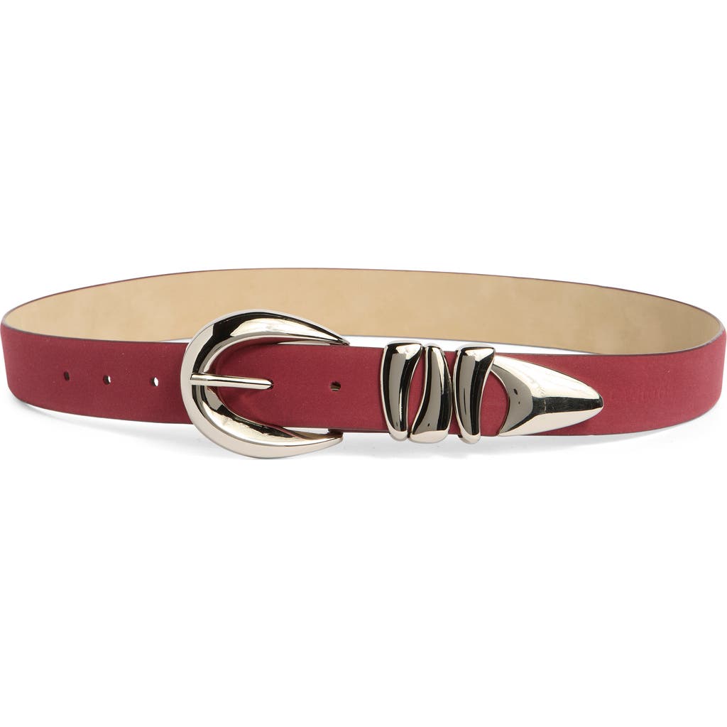 Vince Camuto Sculptural Hardware Belt In Burgundy