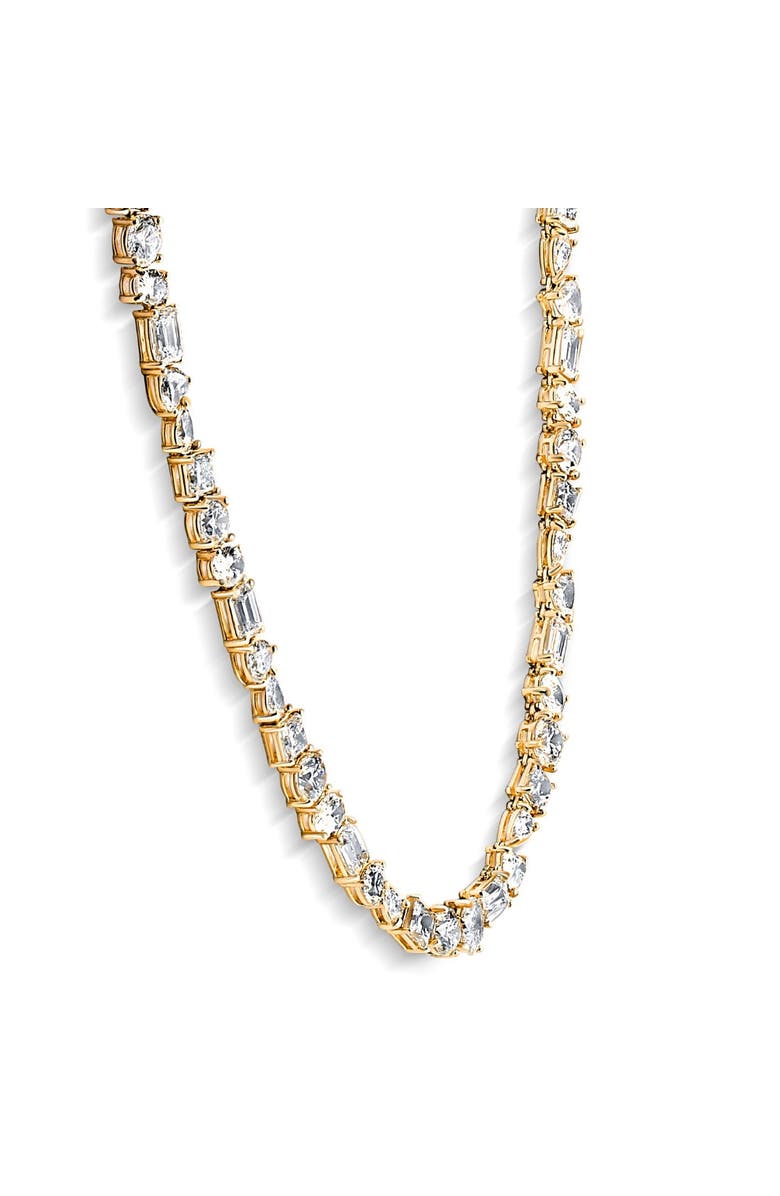 Bliss Diamond 45Ct Fancy Diamond Multi Shape Tennis Necklace 14k Gold Lab Grown, Alternate, color, 14K Yellow Gold