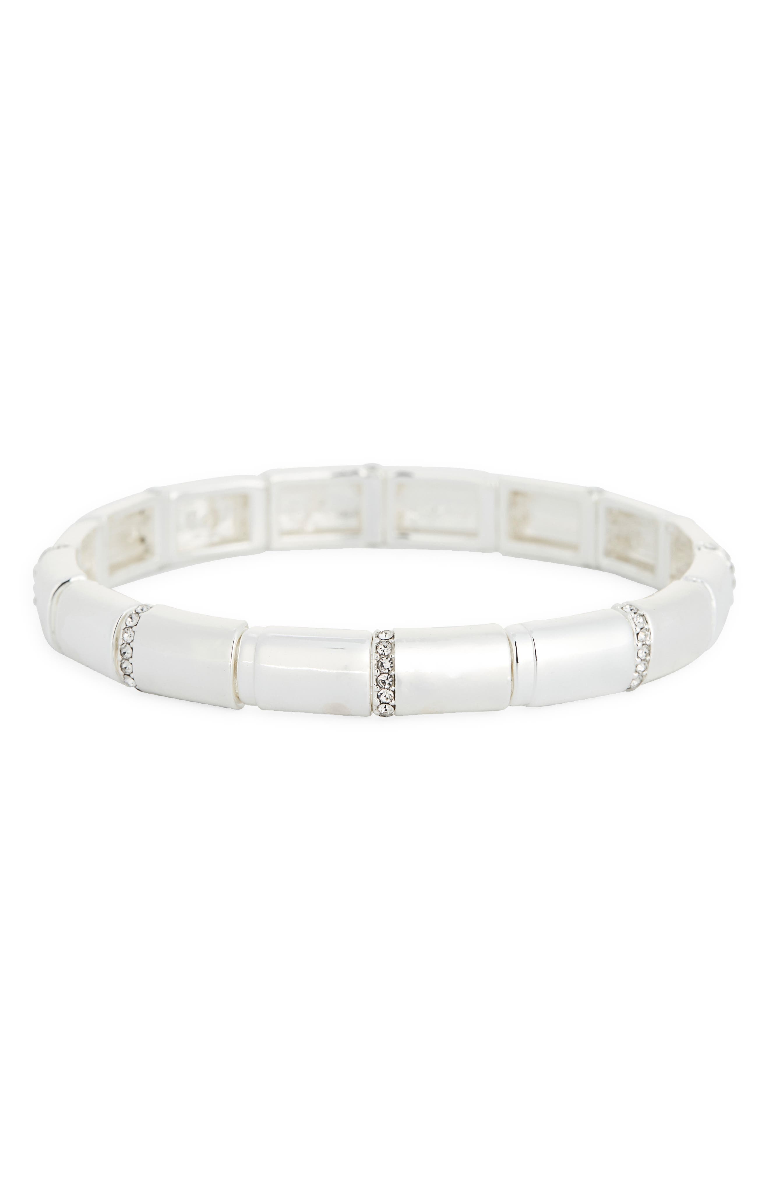 NORDSTROM RACK Cubic Zirconia Tube Stretch Bracelet