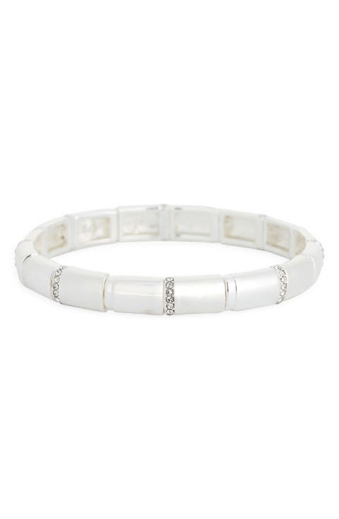 Cubic Zirconia Tube Stretch Bracelet