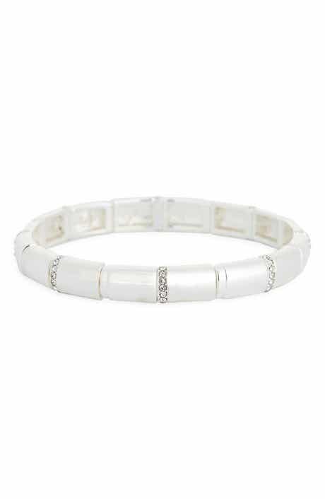 NORDSTROM RACK Cubic Zirconia Tube Stretch Bracelet