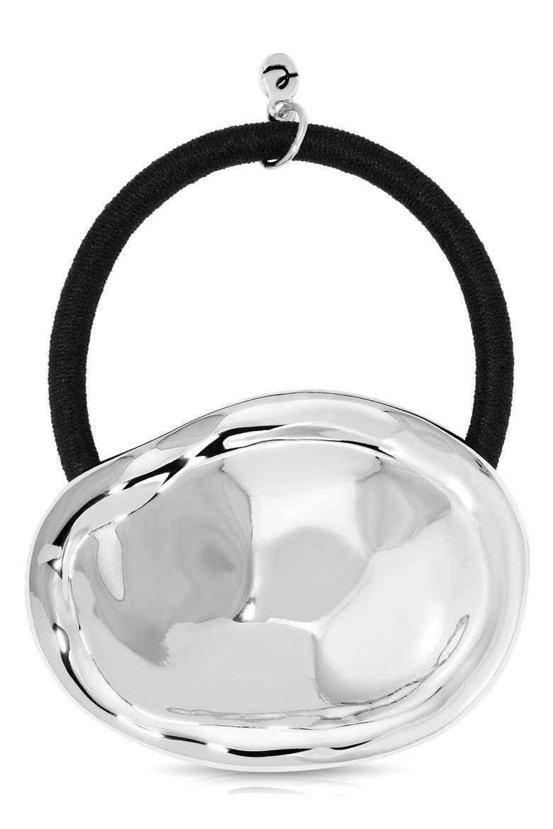 Noble Nugget Ponytail Holder, Main, color, SILVER