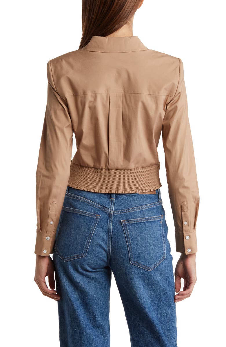 Veronica Beard Veroy Crop Button-Up Shirt, Alternate, color, 