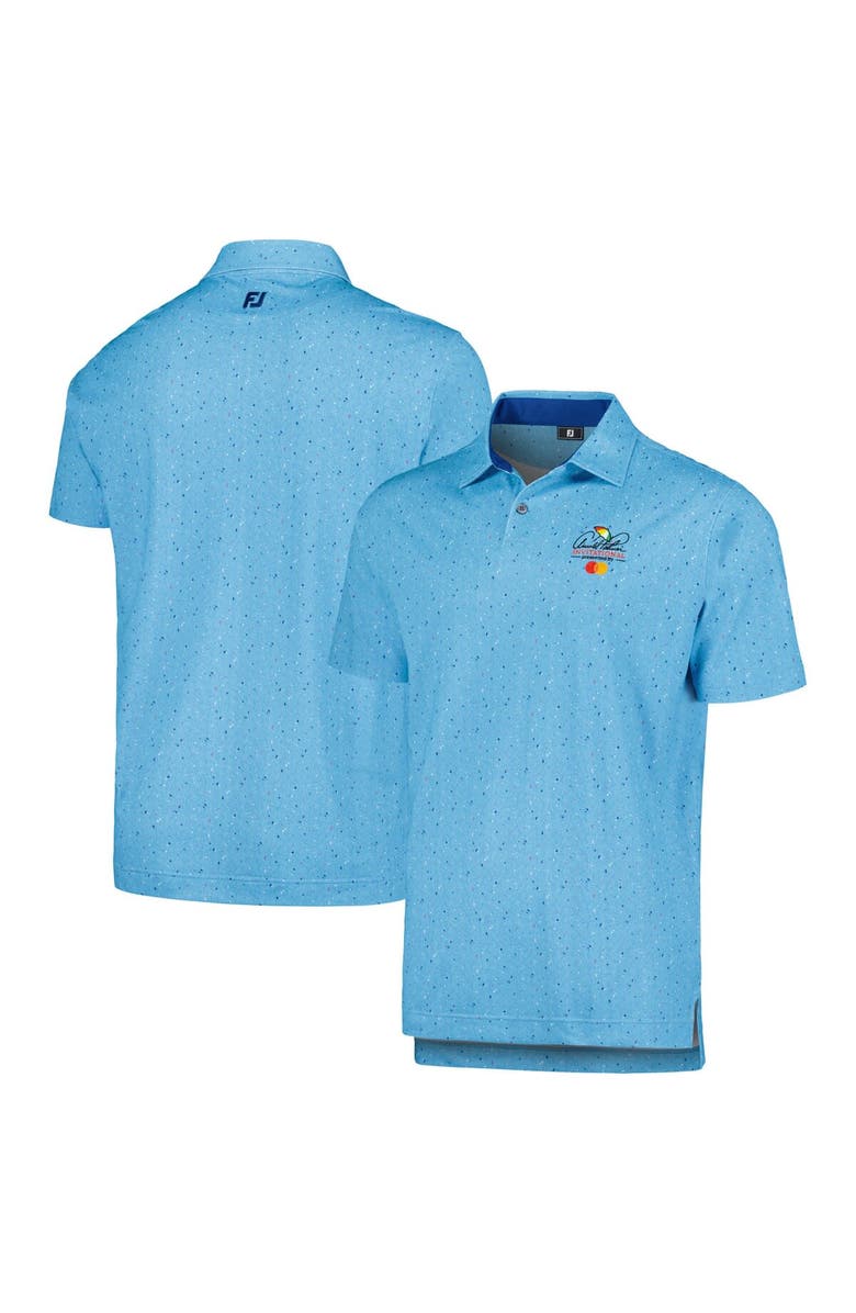 FOOTJOY Men's FootJoy Blue Arnold Palmer Invitational Tweed Texture ProDry Stretch Pique Polo, Main, color,