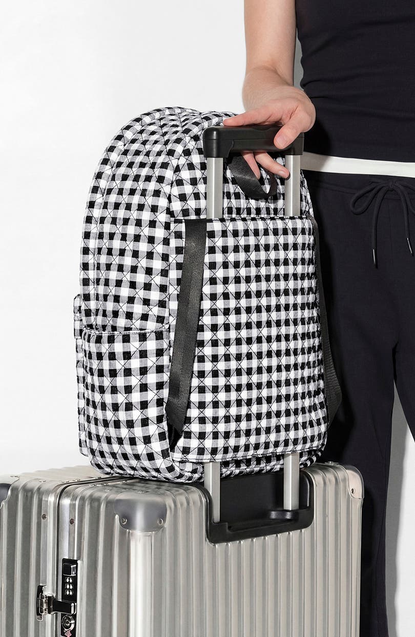 Metro Deluxe Backpack, Alternate, color, BLACK/ WHITE GINGHAM
