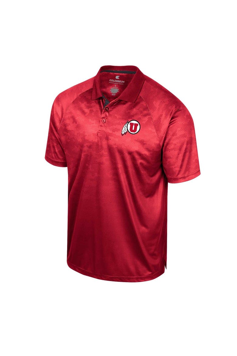 Men's Colosseum Red Utah Utes Honeycomb Raglan Polo, Alternate, color, Red