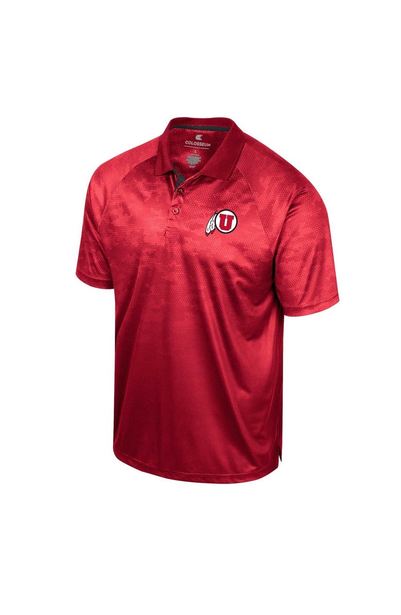 COLOSSEUM Men's Colosseum Red Utah Utes Honeycomb Raglan Polo, Alternate, color, Red