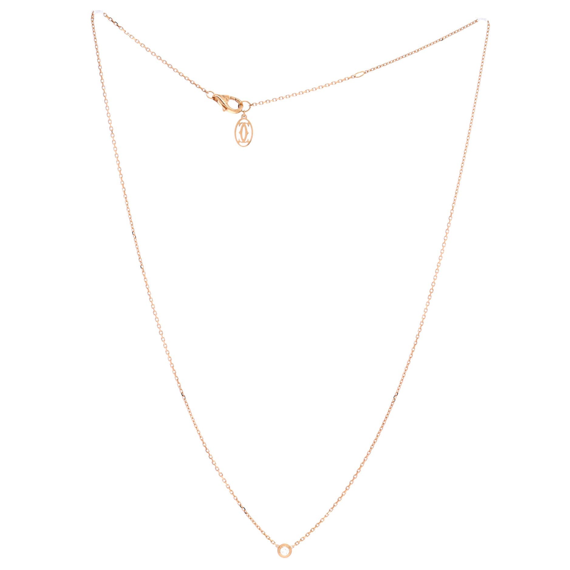 Cartier D'Amour Pendant Necklace 18K Rose Gold with Diamond XS, Alternate, color, Metallic Gold