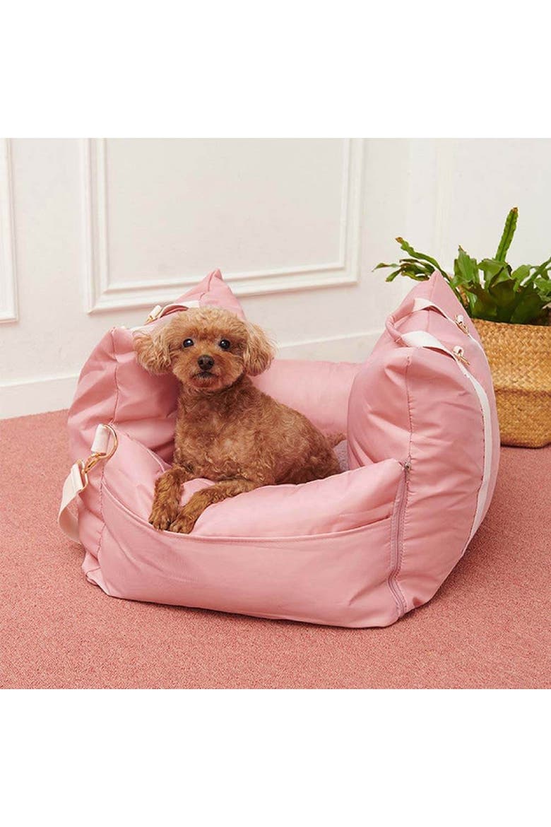 First Class Waterproof Dog Car Seat Bed, Alternate, color, Pink