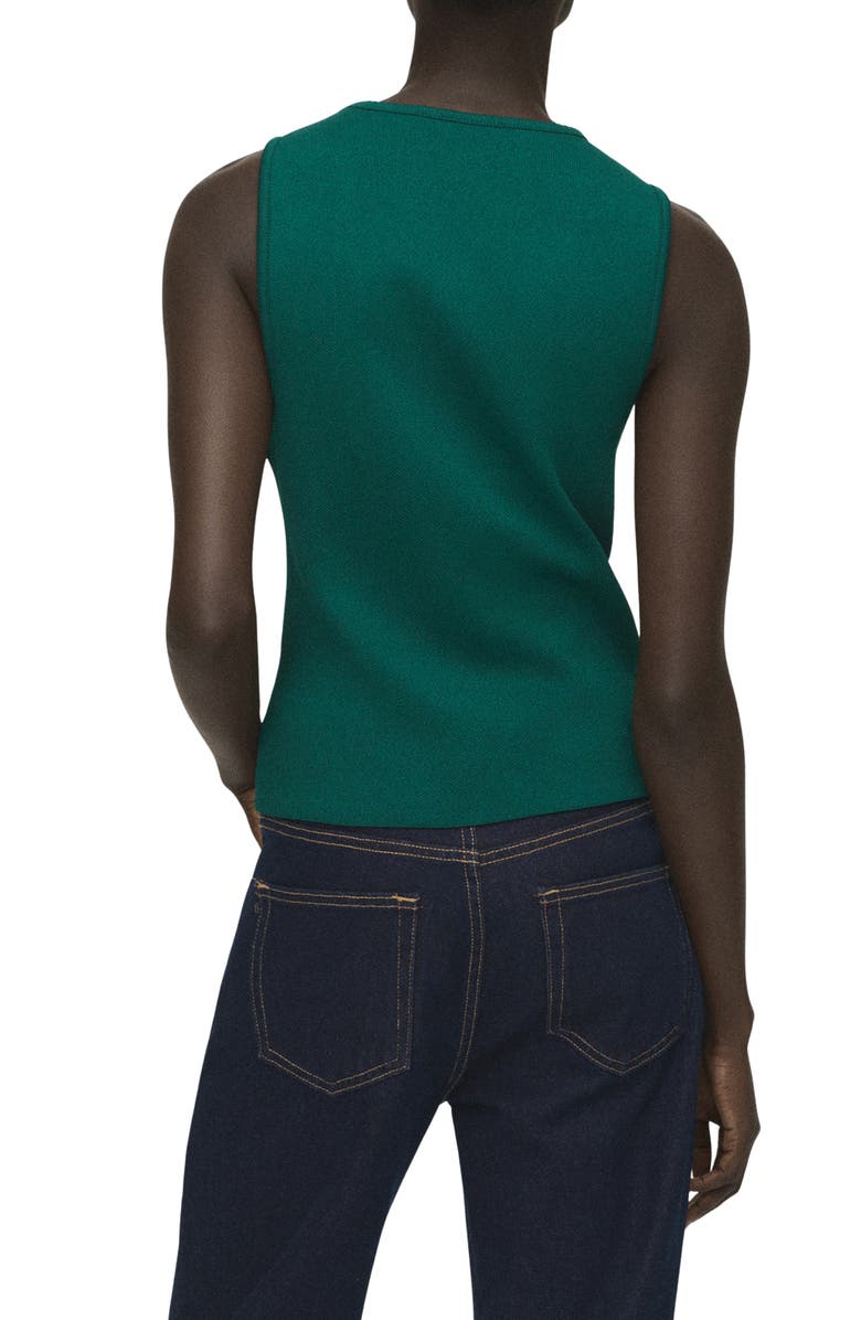 MANGO Jewel Button Knit Vest, Alternate, color, Dark Green