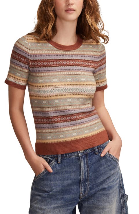 Fair Isle Short Sleeve Sweater