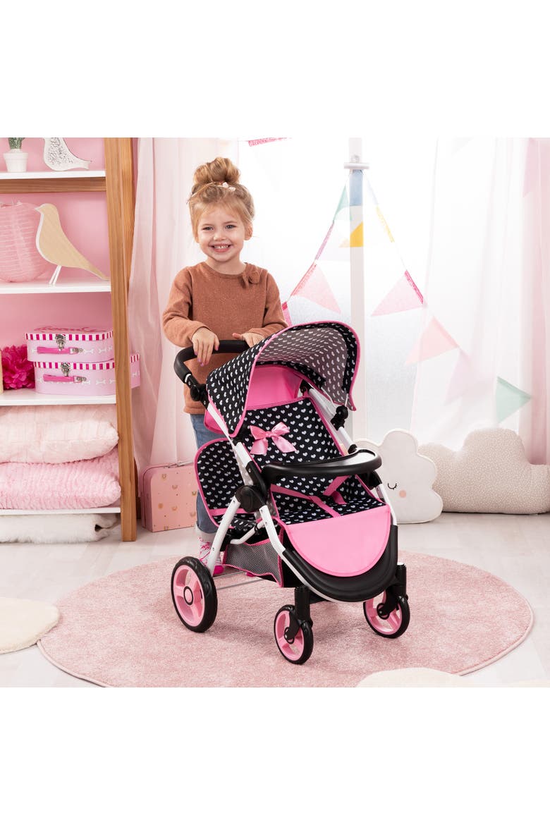 Twin Dolls Stroller, Seats 2 Dolls Up to 18 Inches, Ages 3+, Alternate, color, Multicolored