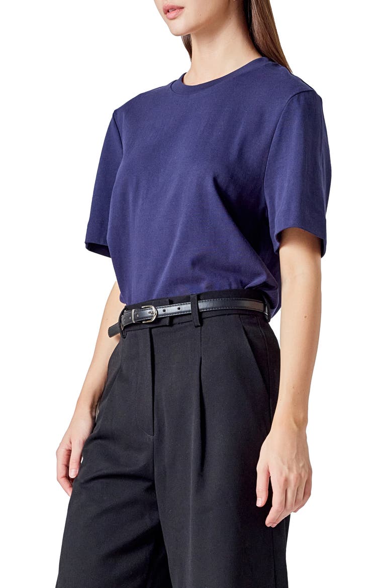 Basic Cotton T-Shirt, Alternate, color, NAVY