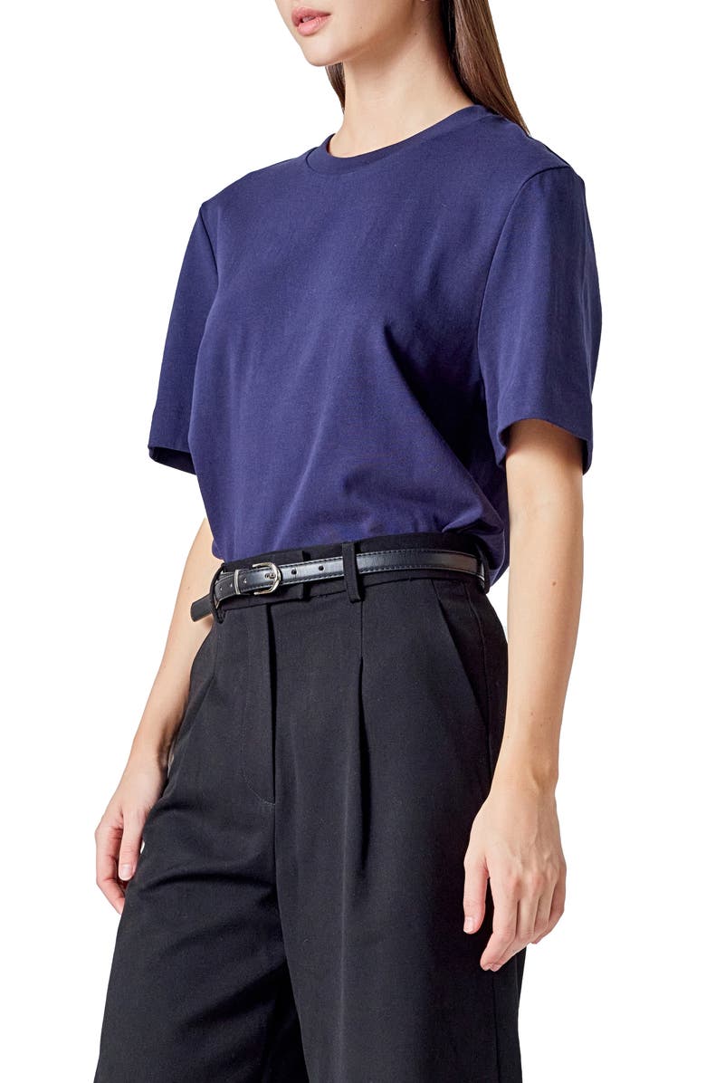 Endless Rose Basic Cotton T-Shirt, Alternate, color, Navy