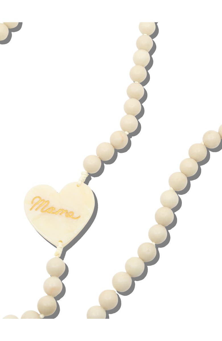 Solar Eclipse Mama Heart Beaded Crossbody Phone Strap, Alternate, color, Cream