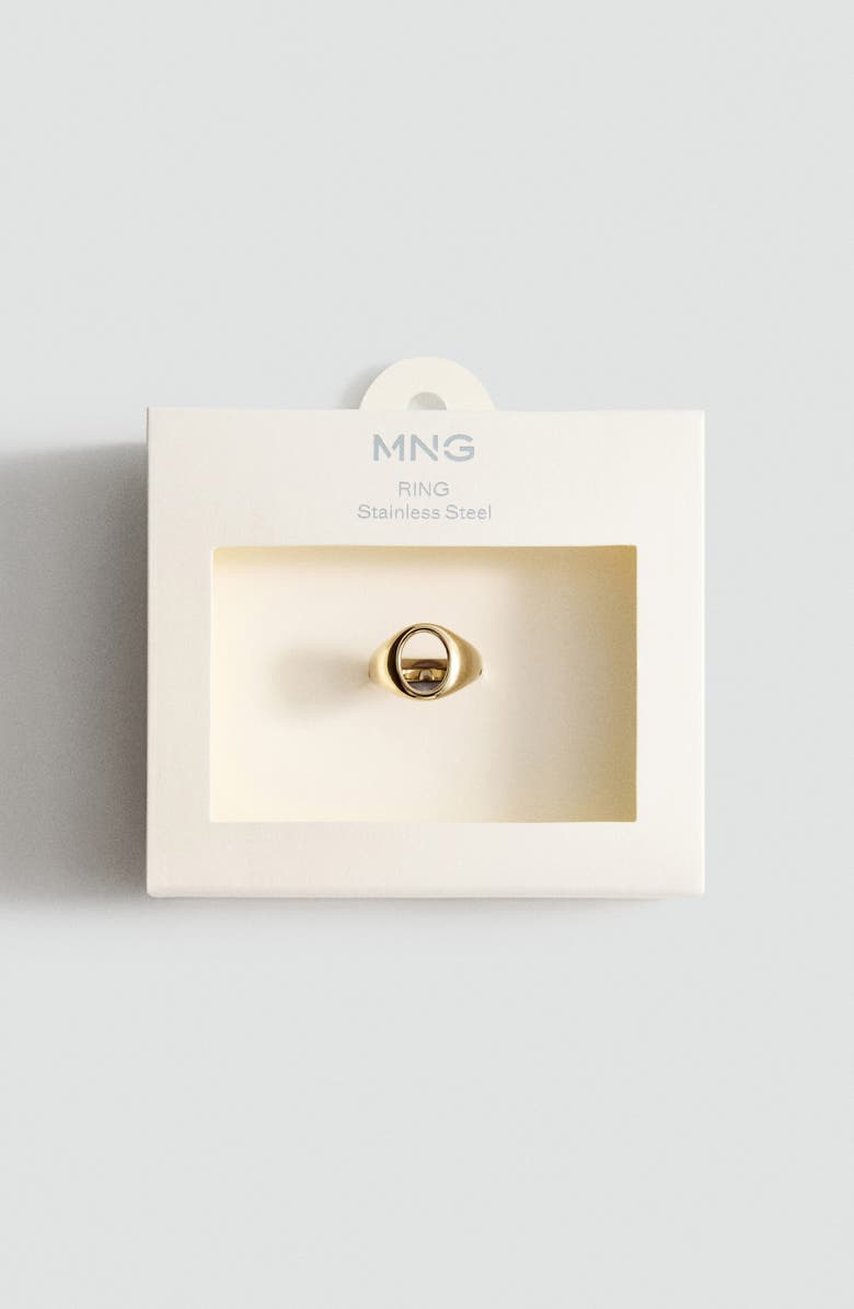 MANGO Cutout Signet Ring, Alternate, color, Gold