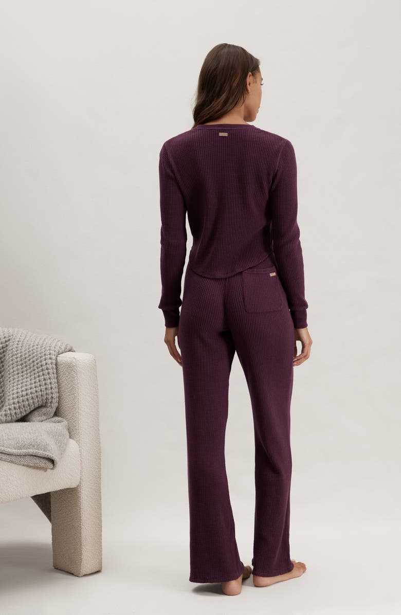 Lunya Waffle Soft Crewneck Top, Alternate, color, Vintage Merlot