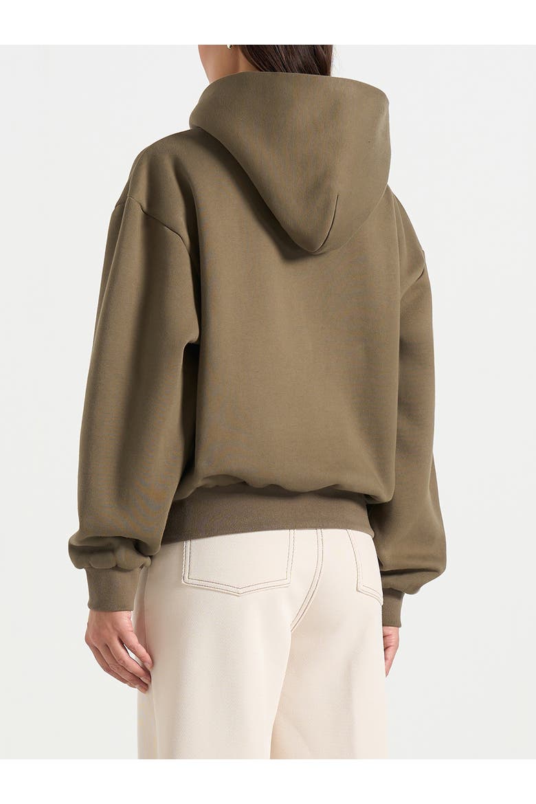 Unisex Floral Eiffel Zip Hoodie, Alternate, color, Olive