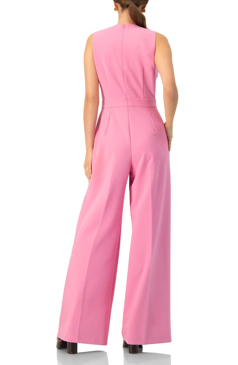 IVONNE V-Neck Sleeveless Wide-Leg Jumpsuit, Alternate, color, Pink