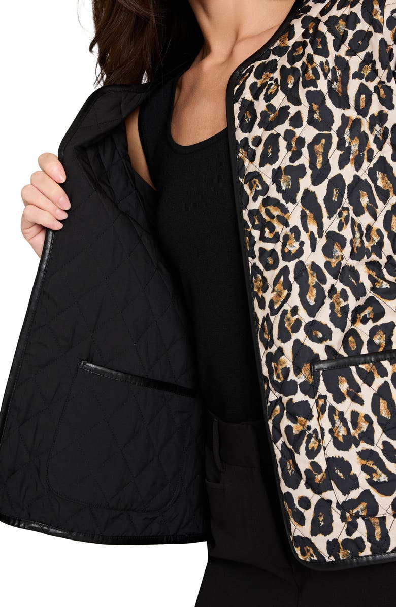 Tahari ASL Quilted Reversible Jacket, Alternate, color, Natural Leopard