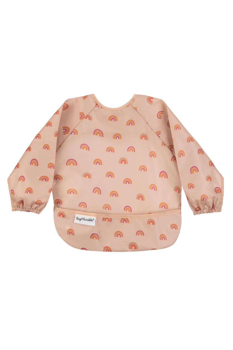 Mess-Proof/Waterproof Long-Sleeve Baby Bib, Main, color, Boho Rainbow