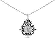 Haus of Brilliance Black Rhodium Plated Sterling Silver 3/4 Cttw Diamond Ornate Medallion Pendant Necklace