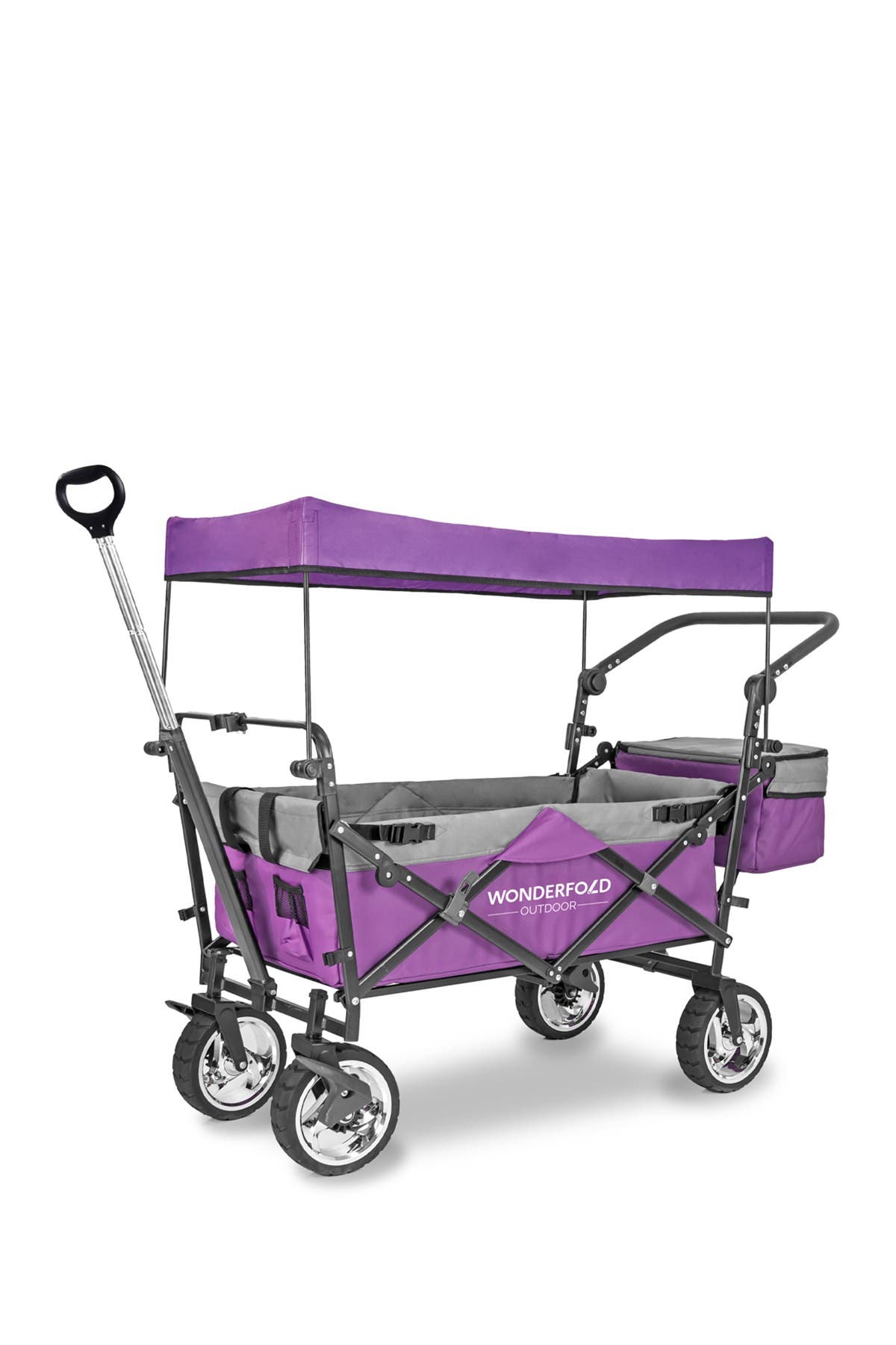 WonderFold Push & Pull Outdoor Folding Wagon with Canopy - Purple