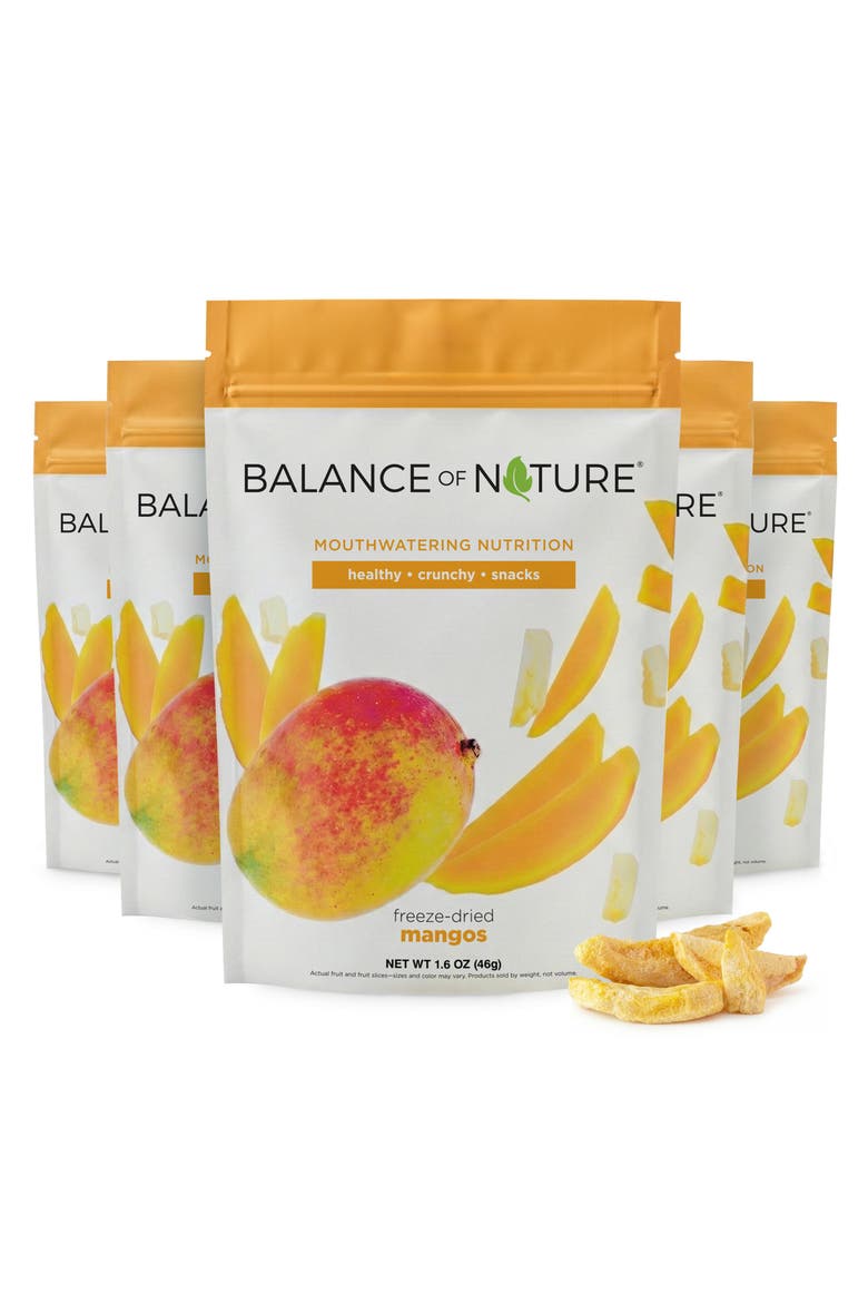 Freeze Dried Mango Slices Real Fruit Snack Five Pack, Main, color, None