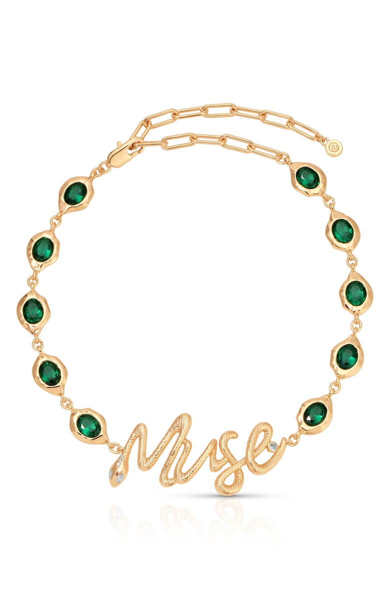 Ettika Muse Choker Necklace, Main, color, Green
