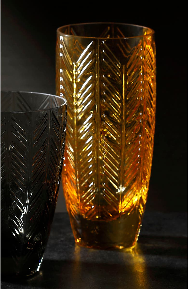 Missoni Home Tableware Champagne Glasses ZIG ZAG Set of 6  Amber 11 oz, diam. 2.5", H 5.5", Alternate, color, Amber