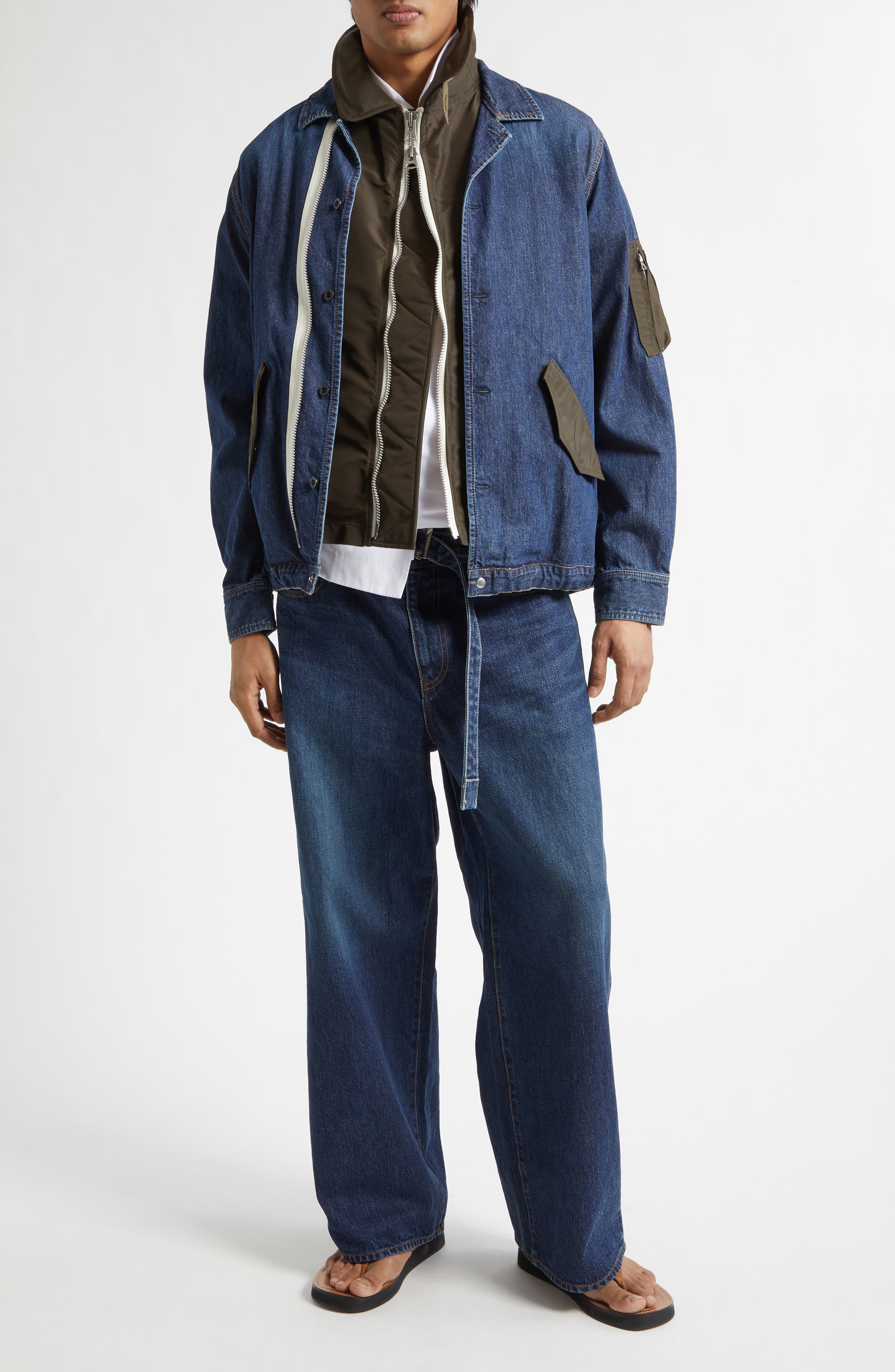 Belted Denim Pants - image 2