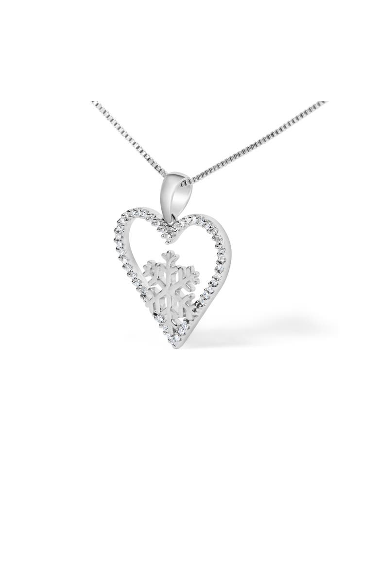 Haus of Brilliance 925 Sterling Silver 1/10ct TDW Diamond Heart Pendant Necklace 18", Alternate, color, Silver