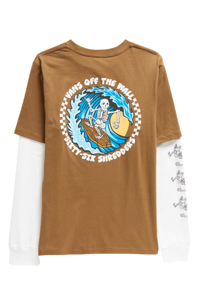 Vans Kids' 66 Shredders Twofer Short Sleeve & Long Sleeve T-Shirt Set, Alternate, color, 