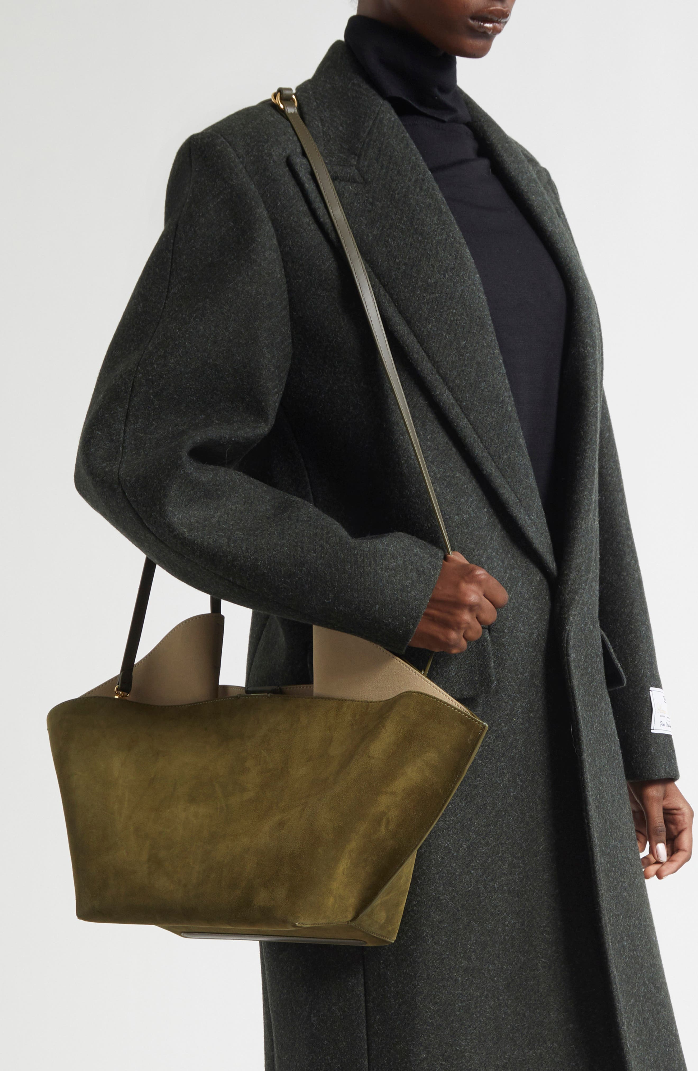 Ree Projects Medium Ann Suede Tote, Alternate, color, Khaki