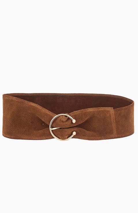 Wide Suede Waist Belt