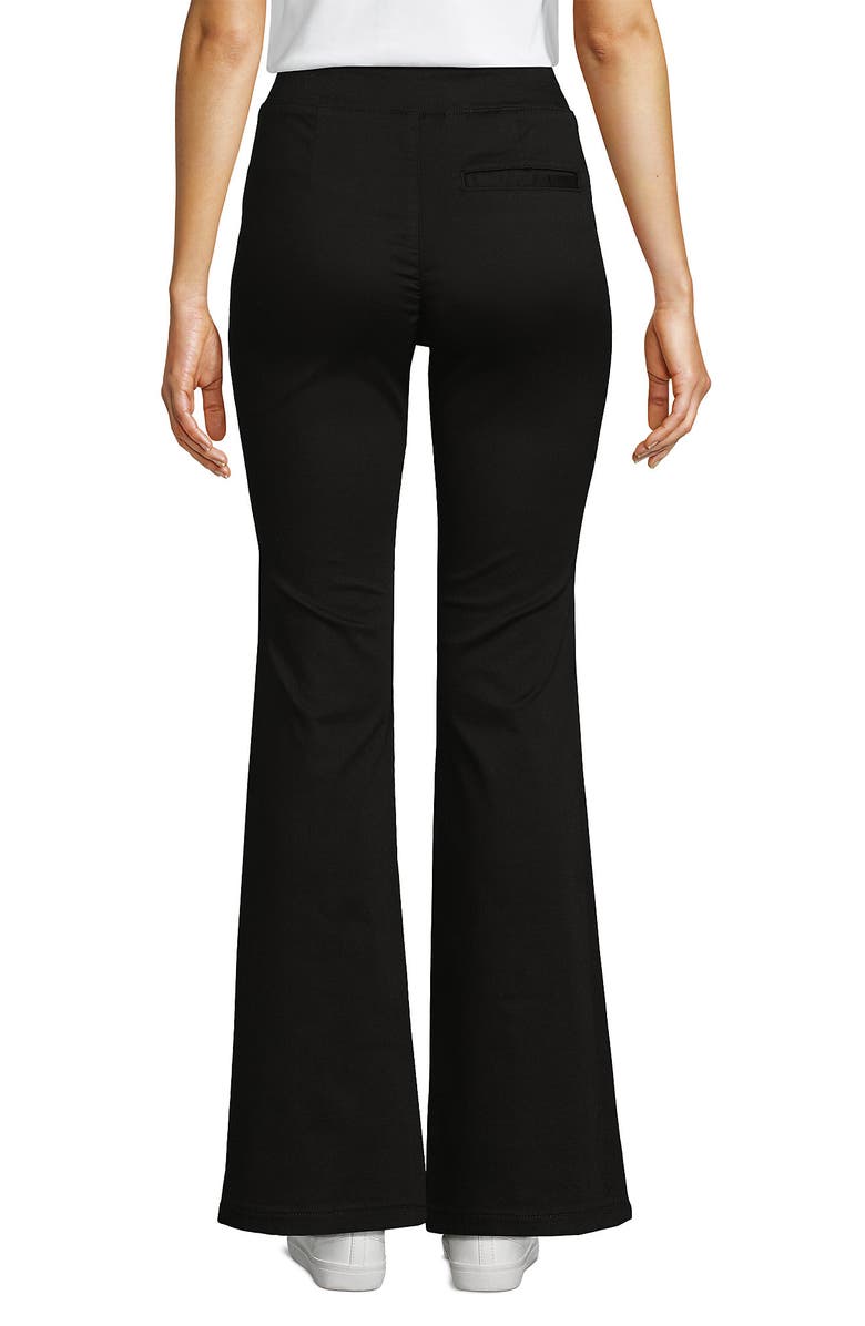 Lands' End Adaptive Lycra High Rise Pull On Flare Jeans, Alternate, color, Black