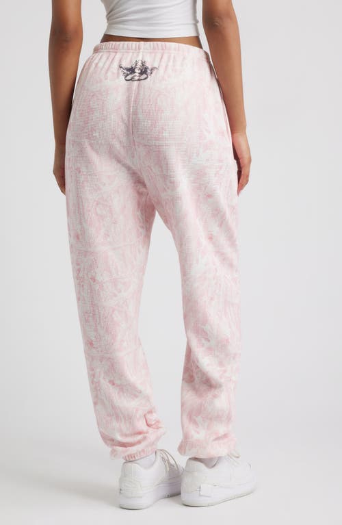 Boys Lie Let Love Guide My Way Kimmy Waffle Knit Sweatpants In Pink
