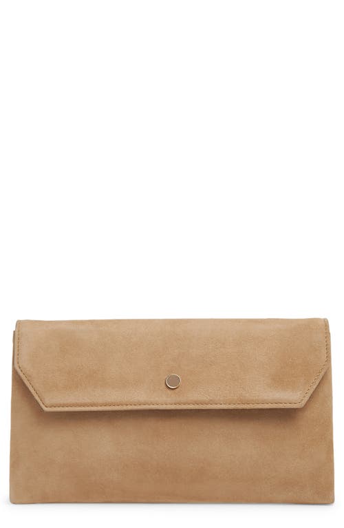 Lk Bennett Dora Suede Envelope Clutch In Trench Suede