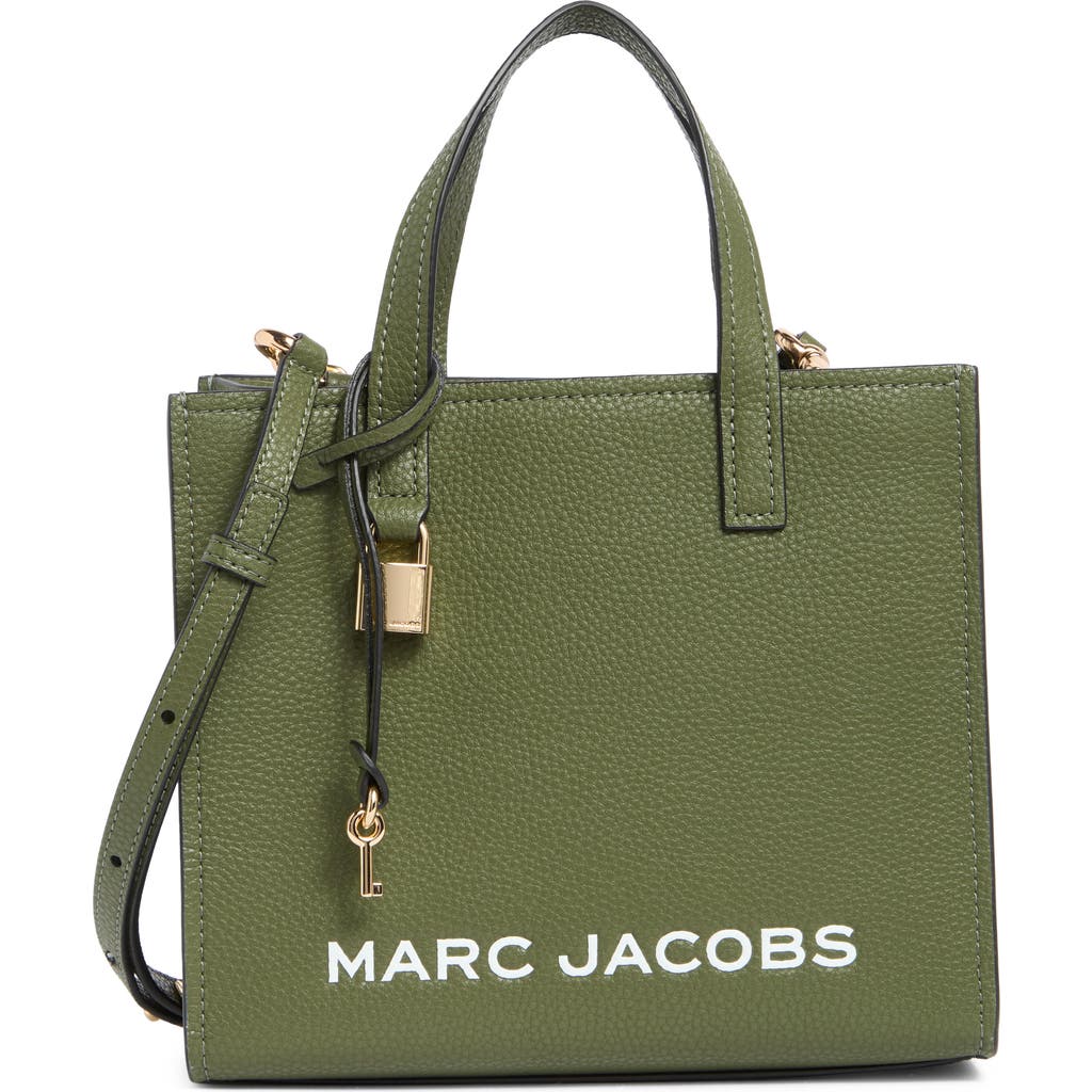 Shop Marc Jacobs Mini Grind Top Handle Satchel In Bronze Green