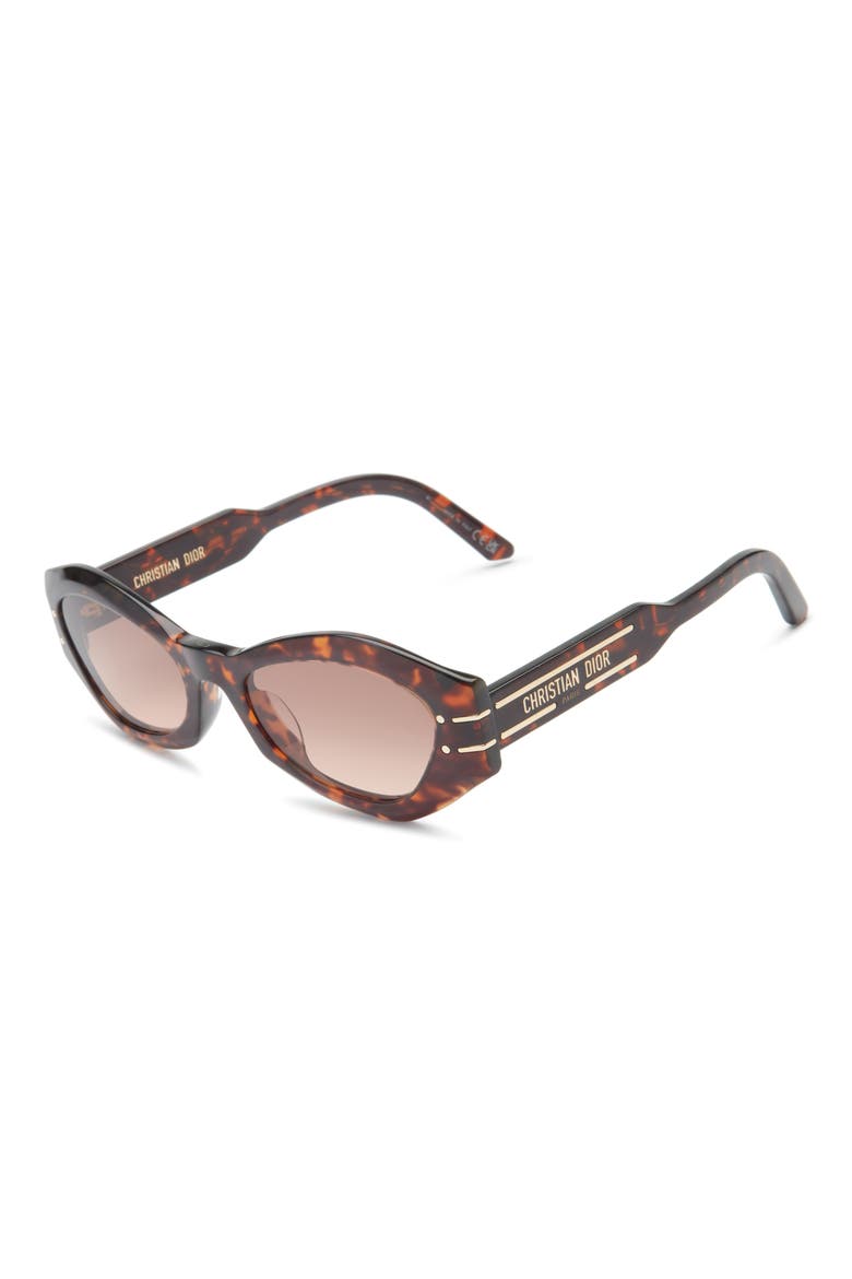 'DiorSignature B1U 55mm Butterfly Sunglasses, Alternate, color, HAVANA / GRADIENT BROWN