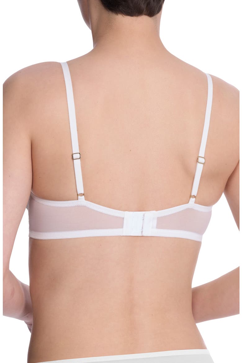 Peony Unlined Lace Underwire Bra, Alternate, color, WARM WHITE/ BLACK
