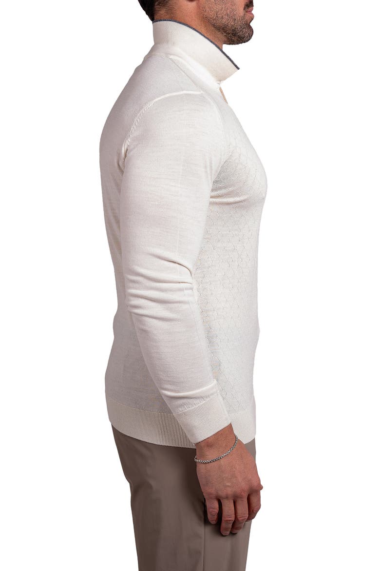 Knitted Passion Merino Wool Quarter Zip Sweater, Alternate, color, WHITE