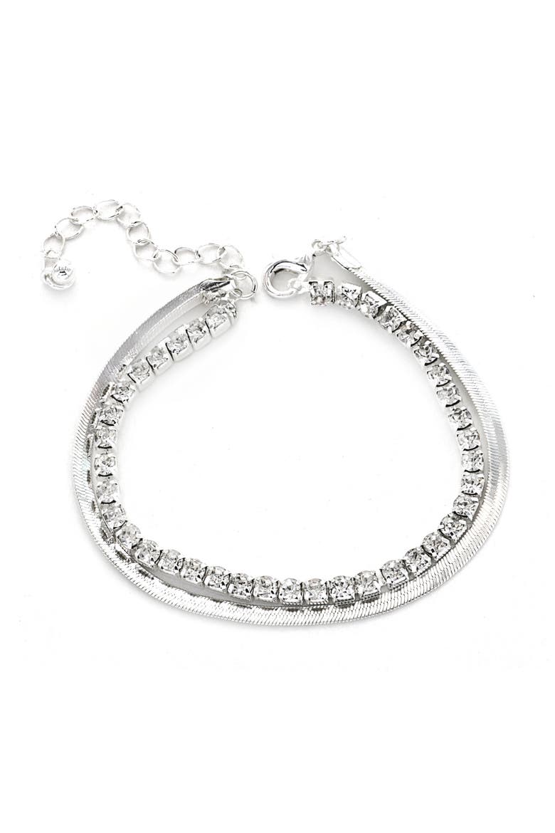 Layered Snake Link Bracelet, Main, color, SILVER