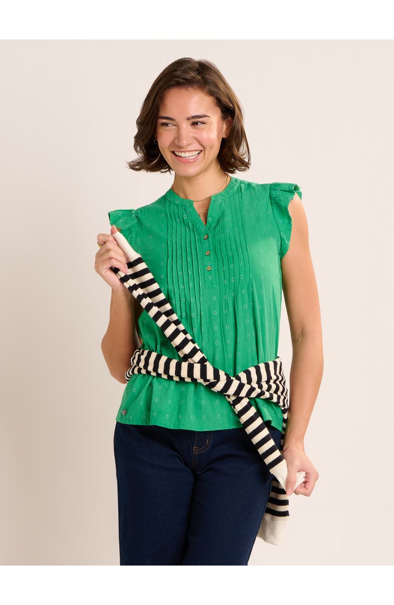 Brakeburn Talita Pintuck Detail Blouse, Alternate, color, Green